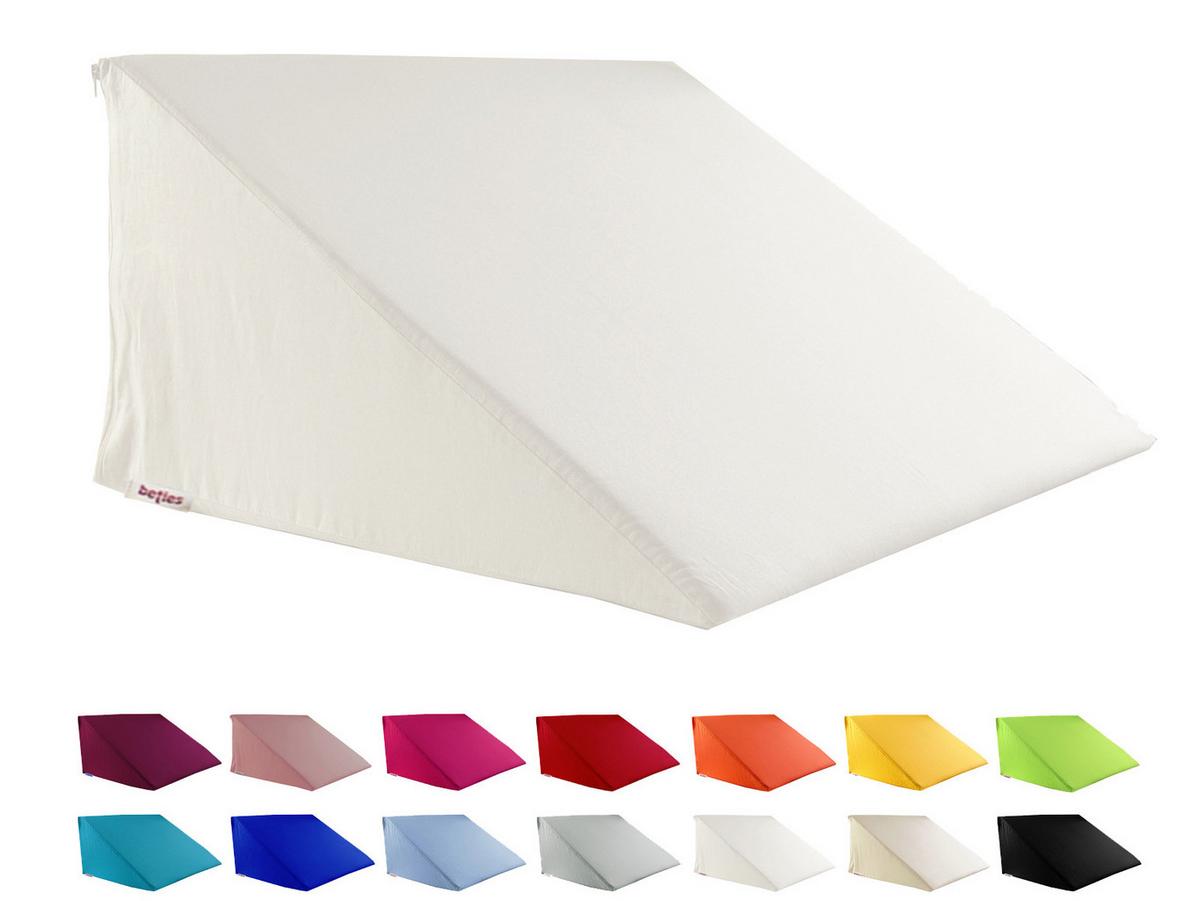 KEILKISSENBEZUG Basic 100% Baumwolle weiß 62/49/30 cm - Weiß, Textil (62/49cm) - beties Heimtextil