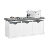SCHUHBANK Weiß - Weiß, Holzwerkstoff (100/46/36cm) - SoBuy