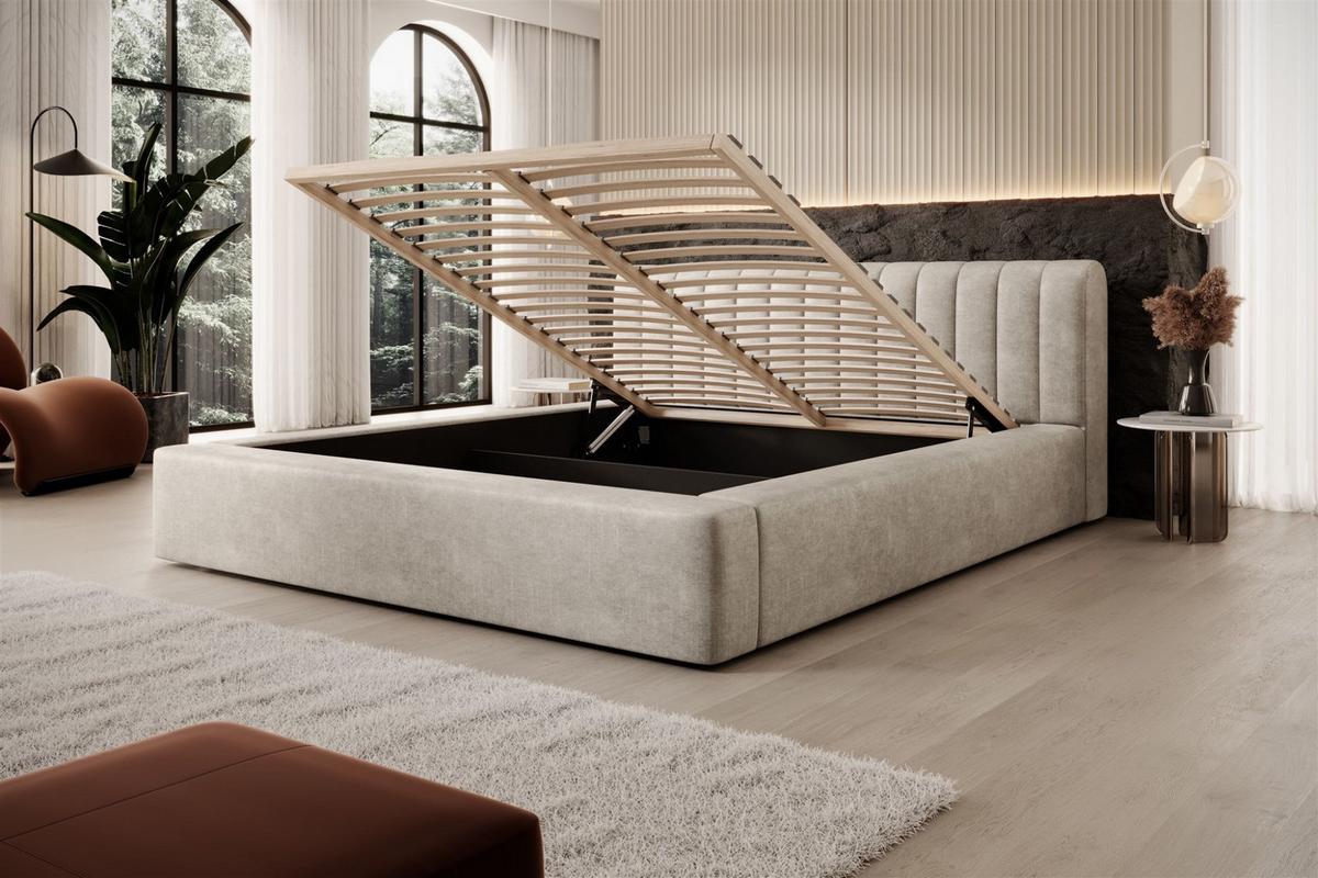 POLSTERBETT Peoria In Macau - Creme, Holzwerkstoff/Textil (160/200cm) - Fun Möbel