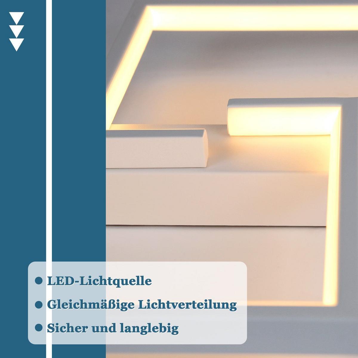 LED-DECKENLEUCHTE Amalfrieda 30/25/5 cm - Weiß, Metall (30/25/5cm) - Nettlife