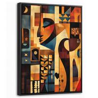 LEINWAND Bilder mit Rahmen - Figuren - Abstrakt - Symbole - 30x40 - Terracotta, Textil (30/40cm) - MuchoWow
