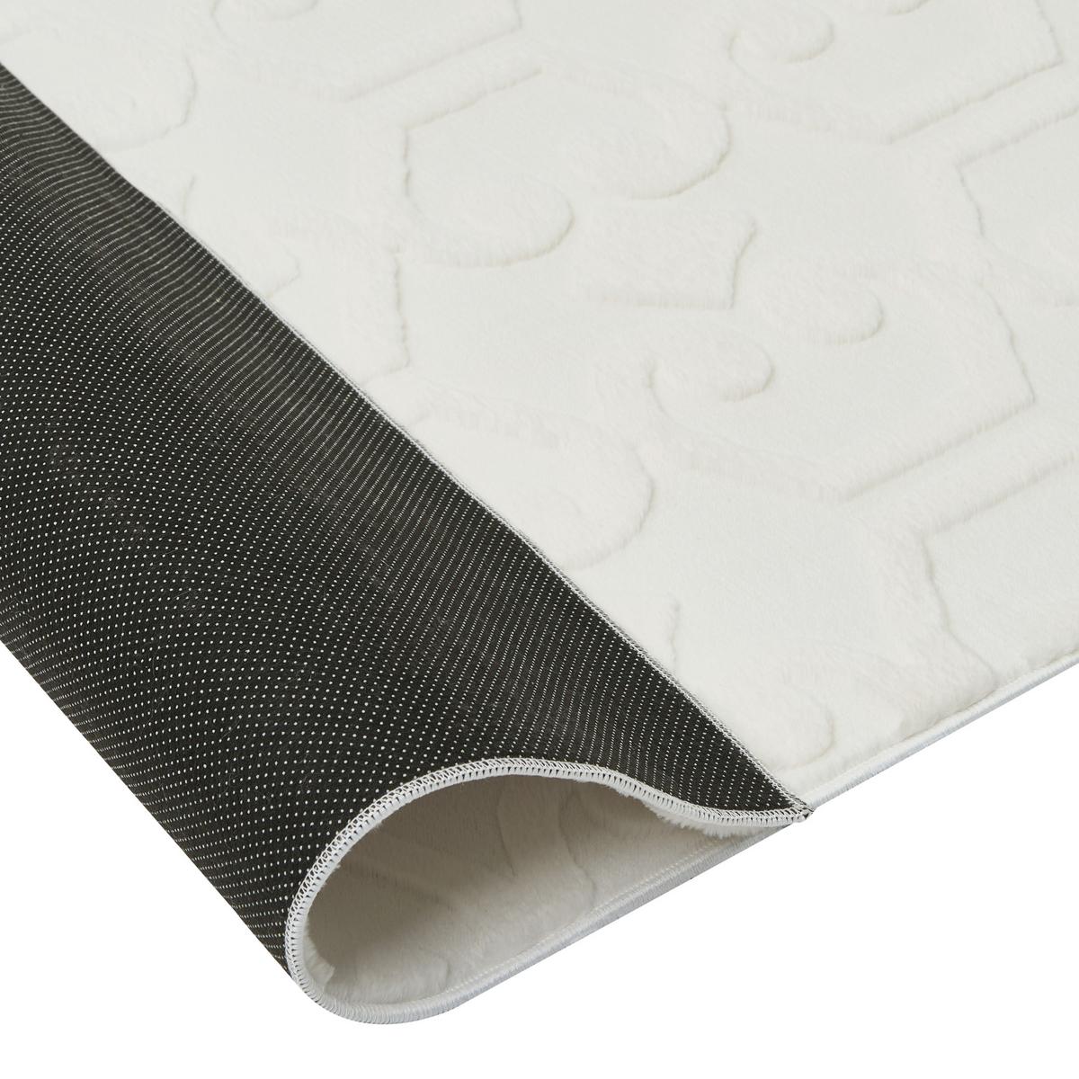 TEPPICH Cremeweiß 80/300 cm Gannett - Creme/Weiß, Textil (80/300cm) - Beliani