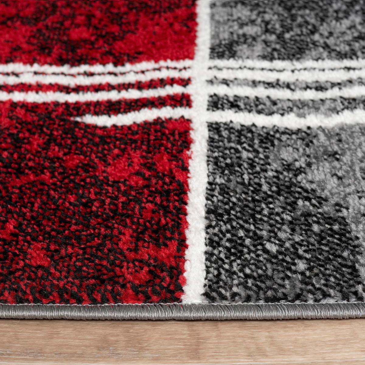 KURZFLORTEPPICH, kariert, Rot, 60 x 100 cm - Rot, Textil (100/60cm) - KADIMA DESIGN