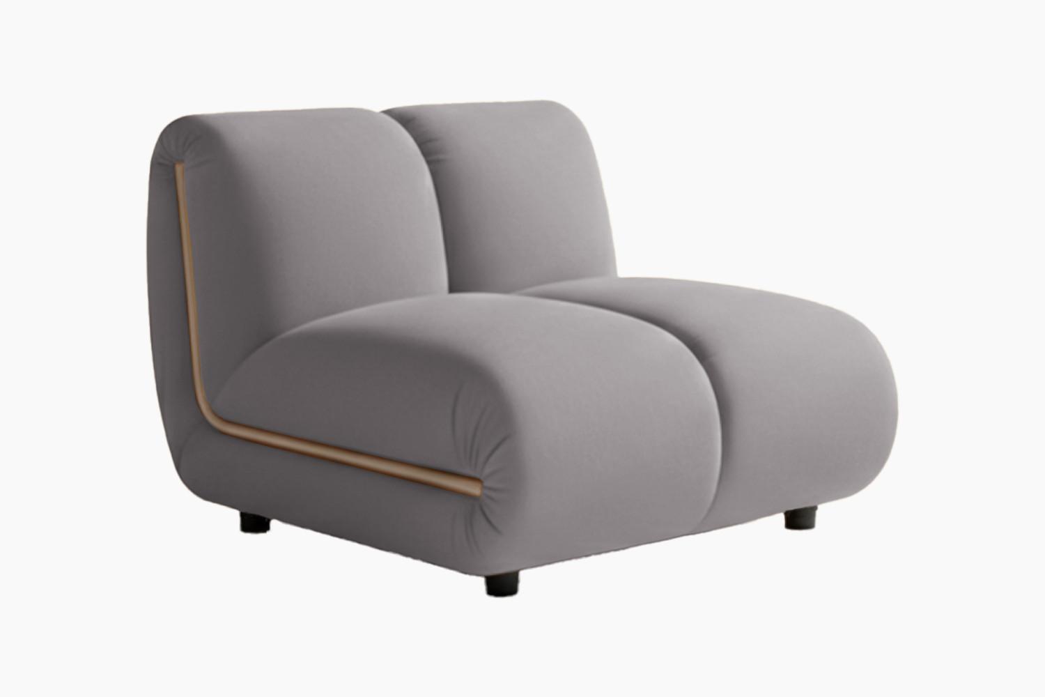 SESSEL LAYLA Taupe Velvet - Taupe/Schwarz, Buchenholz/Textil (92/74/99cm) - KAWOLA