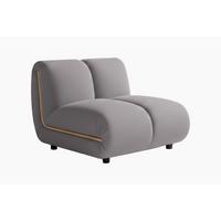 SESSEL LAYLA Taupe Velvet - Taupe/Schwarz, Buchenholz/Textil (92/74/99cm) - KAWOLA