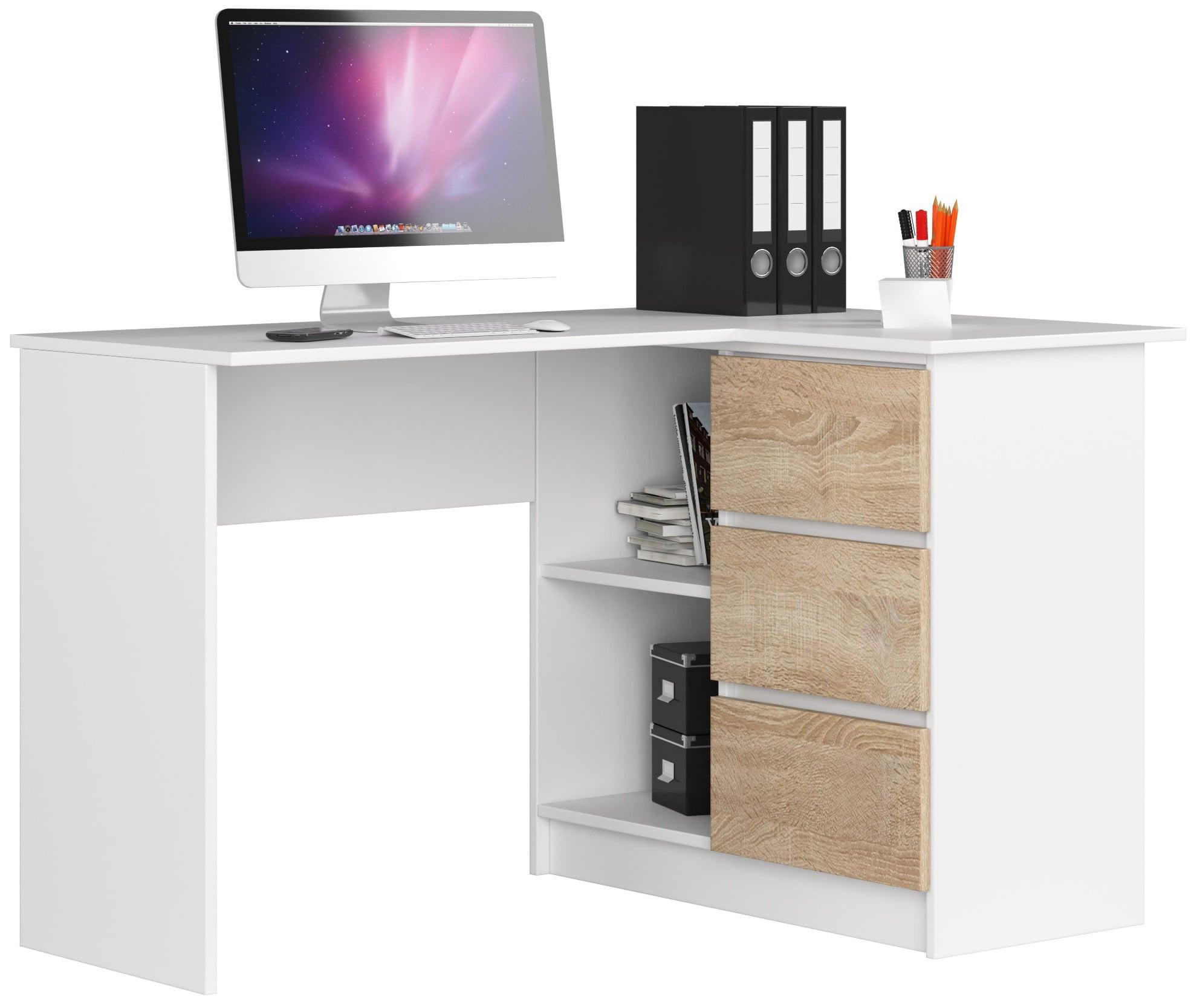 SCHREIBTISCH Weiß, Eiche Sonoma 77/124/85 - Weiß, Holzwerkstoff (124/85/77cm) - RAUMHIRSCH FURNITURE