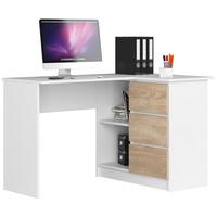 SCHREIBTISCH Weiß, Eiche Sonoma 77/124/85 - Weiß, Holzwerkstoff (124/85/77cm) - RAUMHIRSCH FURNITURE