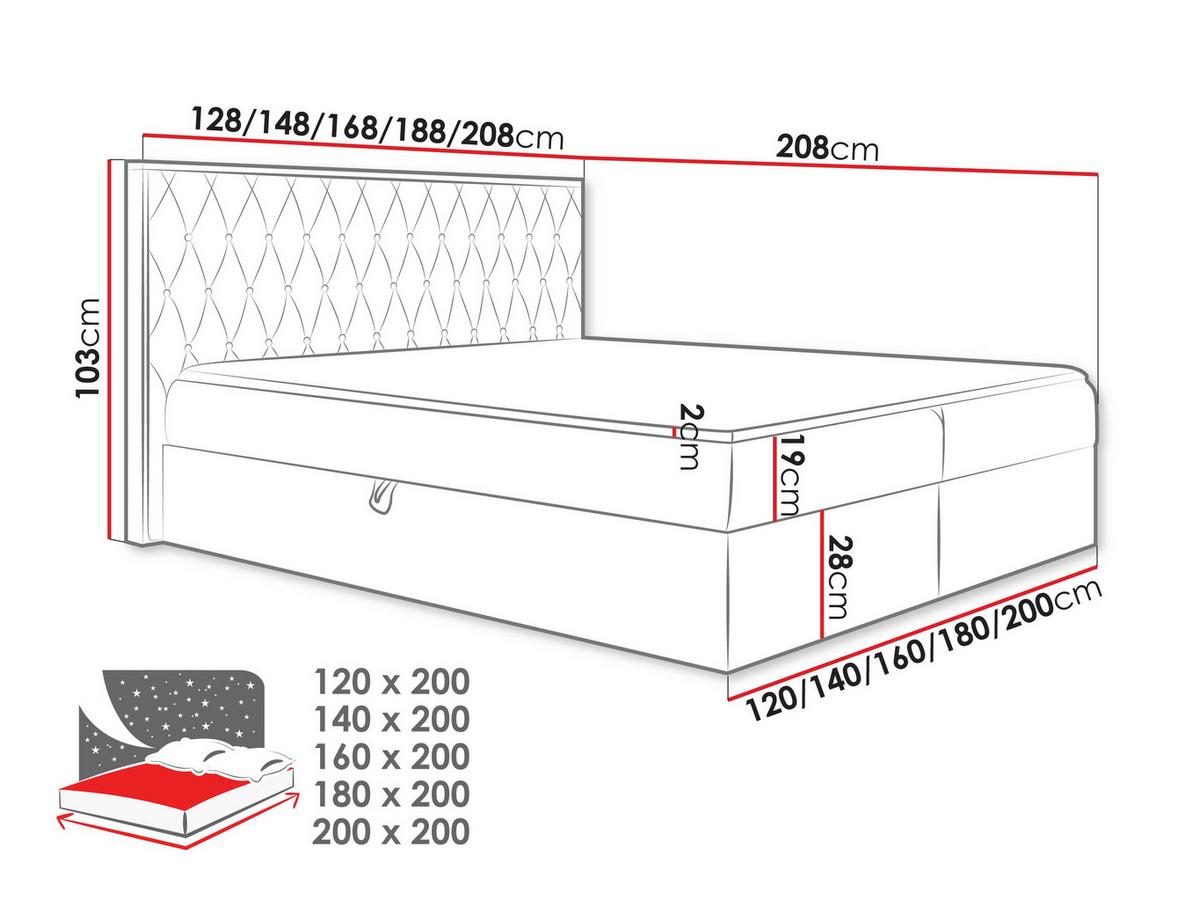 BOXBETT Wood 6 - H3 - Grau, Holz/Textil (160/200cm) - MIRJAN24