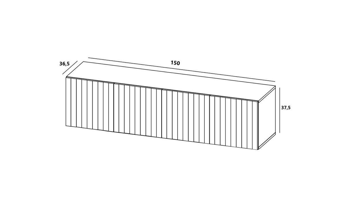 TV-SCHRANK Elpis Marineblau Matt Glamour 150 cm - Blau, Holzwerkstoff (150/37.5/36.5cm) - Meble Lindner