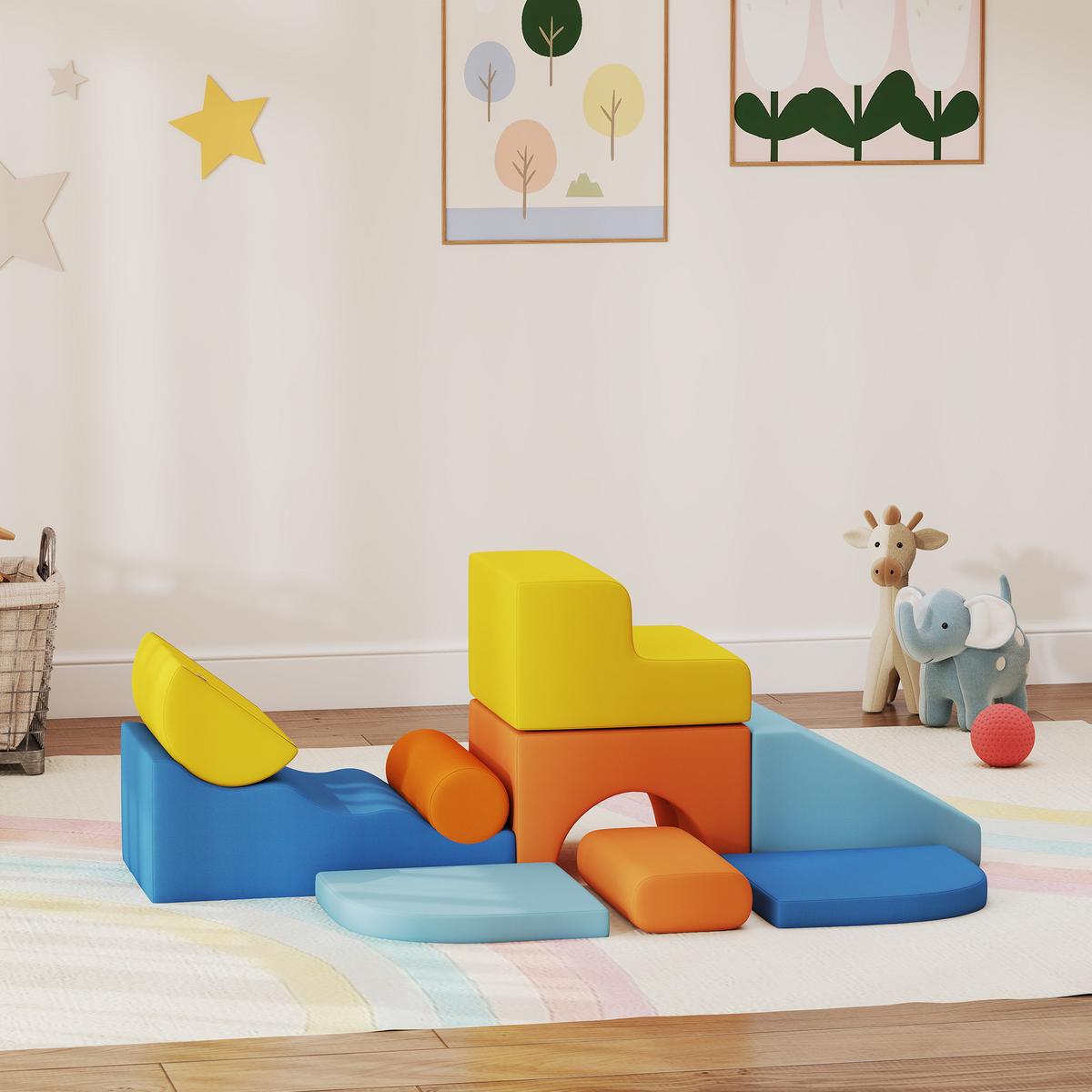 SCHAUMSTOFF-BAUSTEINE mit abnehmbarem Bezug Cord-Optik - Multicolor, Textil (80/140cm) - AIYAPLAY