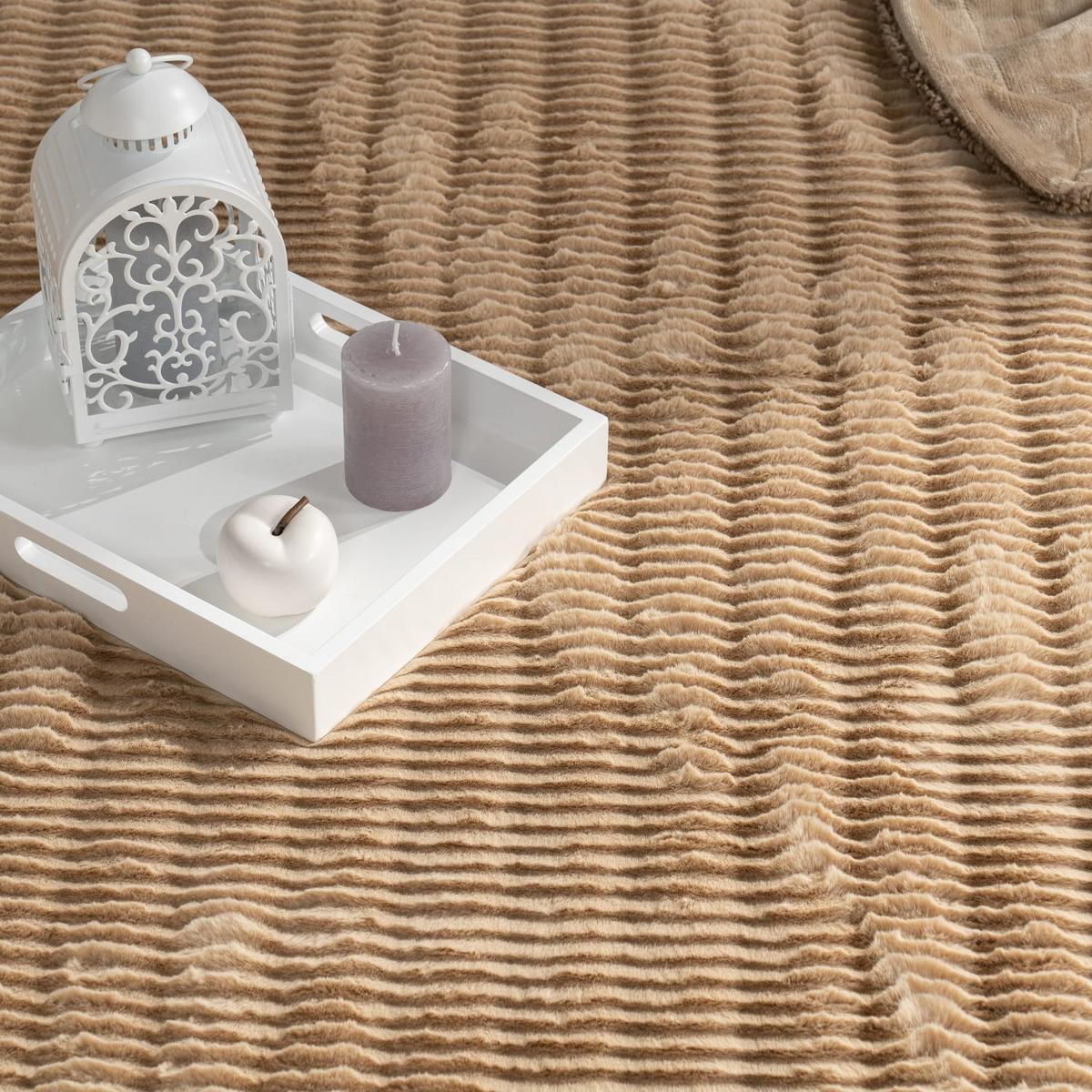 HOCHFLORTEPPICH, mit Struktur, Florhöhe 23 mm, Beige, 80 x 150 cm - Beige, Textil (150/80cm) - KADIMA DESIGN