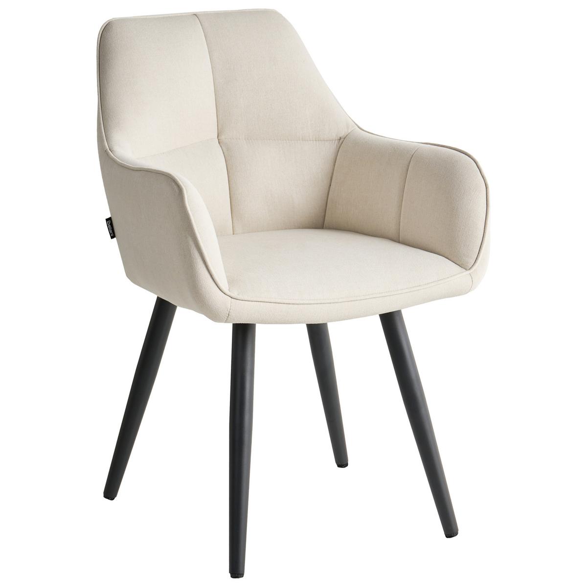 ESSZIMMERSTUHL 2er Set Kunstleinen Hellbeige Tirano - Beige, Textil/Metall (56/83/64cm) - Beliani