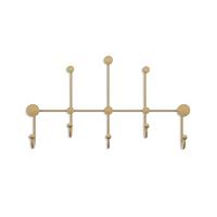 WANDGARDEROBE mit 8 Haken aus goldfarbenem Metall 80/10/45 cm - Goldfarben, Metall (10/45/10cm) - Calicosy