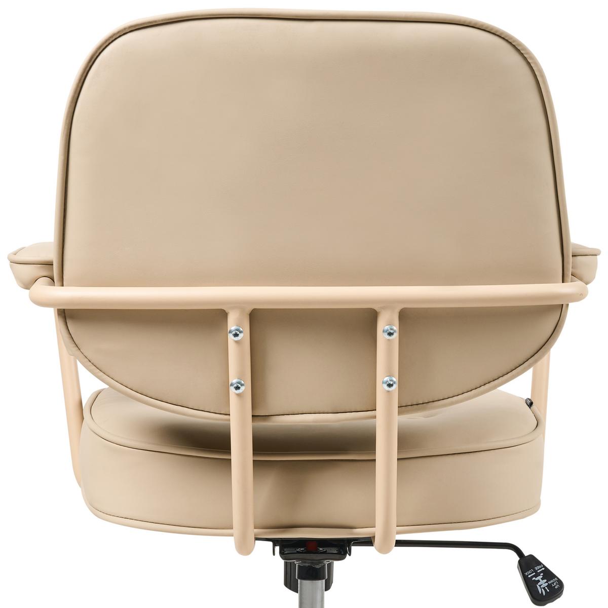 SCHREIBTISCHSTUHL Hellbeige Kunstleder Paramus - Beige, Kunststoff (60/81/65cm) - Beliani