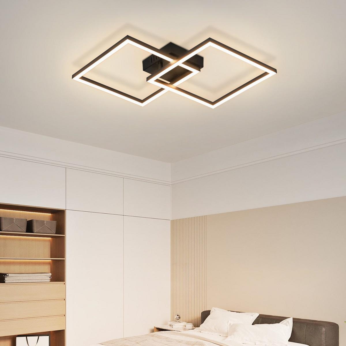 LED-DECKENLEUCHTE Krause 39.5/39.5/6.7cm - Schwarz, Kunststoff (39.5/39.5/6.7cm) - Nettlife