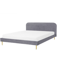 POLSTERBETT 180/200cm Grau Flayat - Grau, Textil (180/200cm) - Beliani