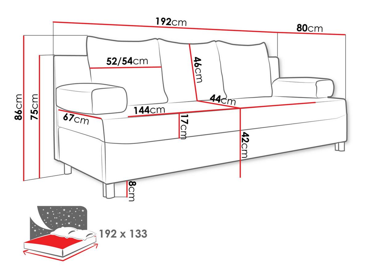 SCHLAFSOFA Dover - Chromfarben/Nussbaumfarben, Holz/Kunststoff (192/86/80cm) - MIRJAN24