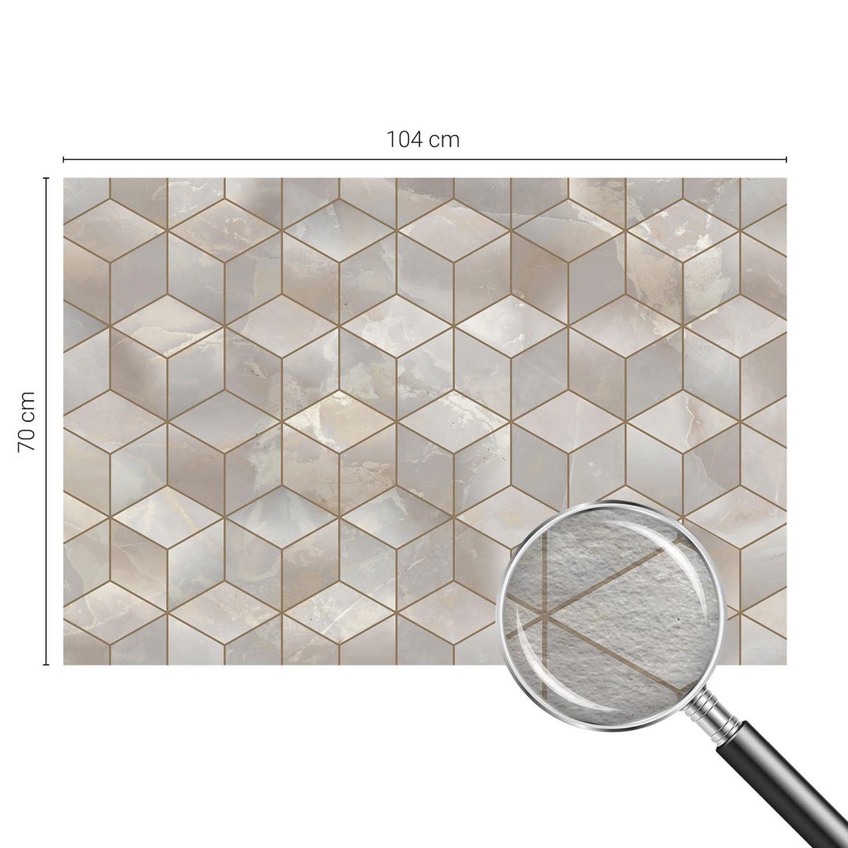 FOTOTAPETE 104x70 cm - Geometrisches Mosaik - Grau, Textil (104/70cm) - Wallfluent