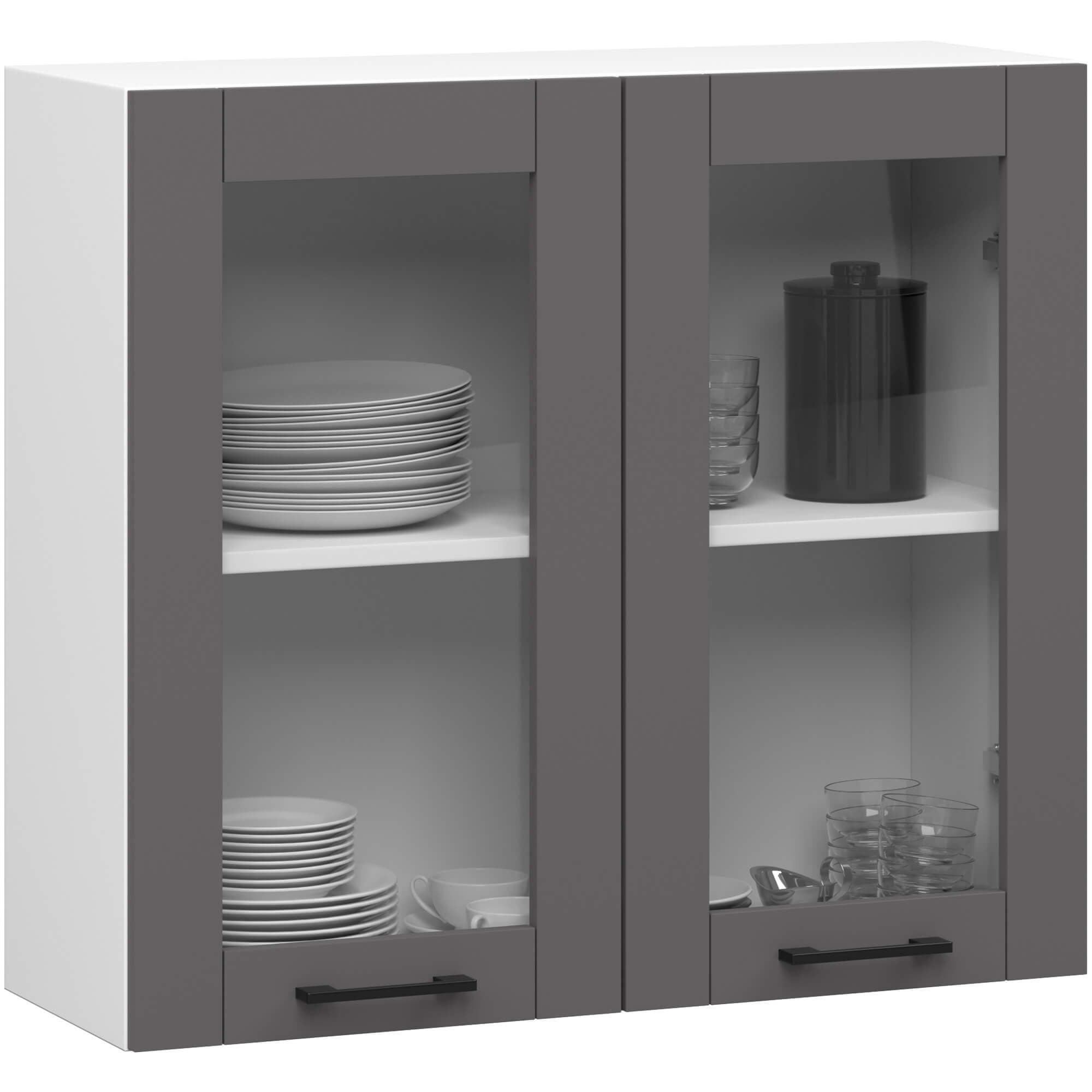 HÄNGESCHRANK Weiß, Graphit Grau 72/80/30,5 - Weiß/Grau, Holzwerkstoff (80/72/30cm) - RAUMHIRSCH FURNITURE