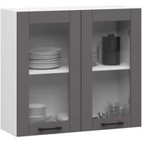 HÄNGESCHRANK Weiß, Graphit Grau 72/80/30,5 - Weiß/Grau, Holzwerkstoff (80/72/30cm) - RAUMHIRSCH FURNITURE