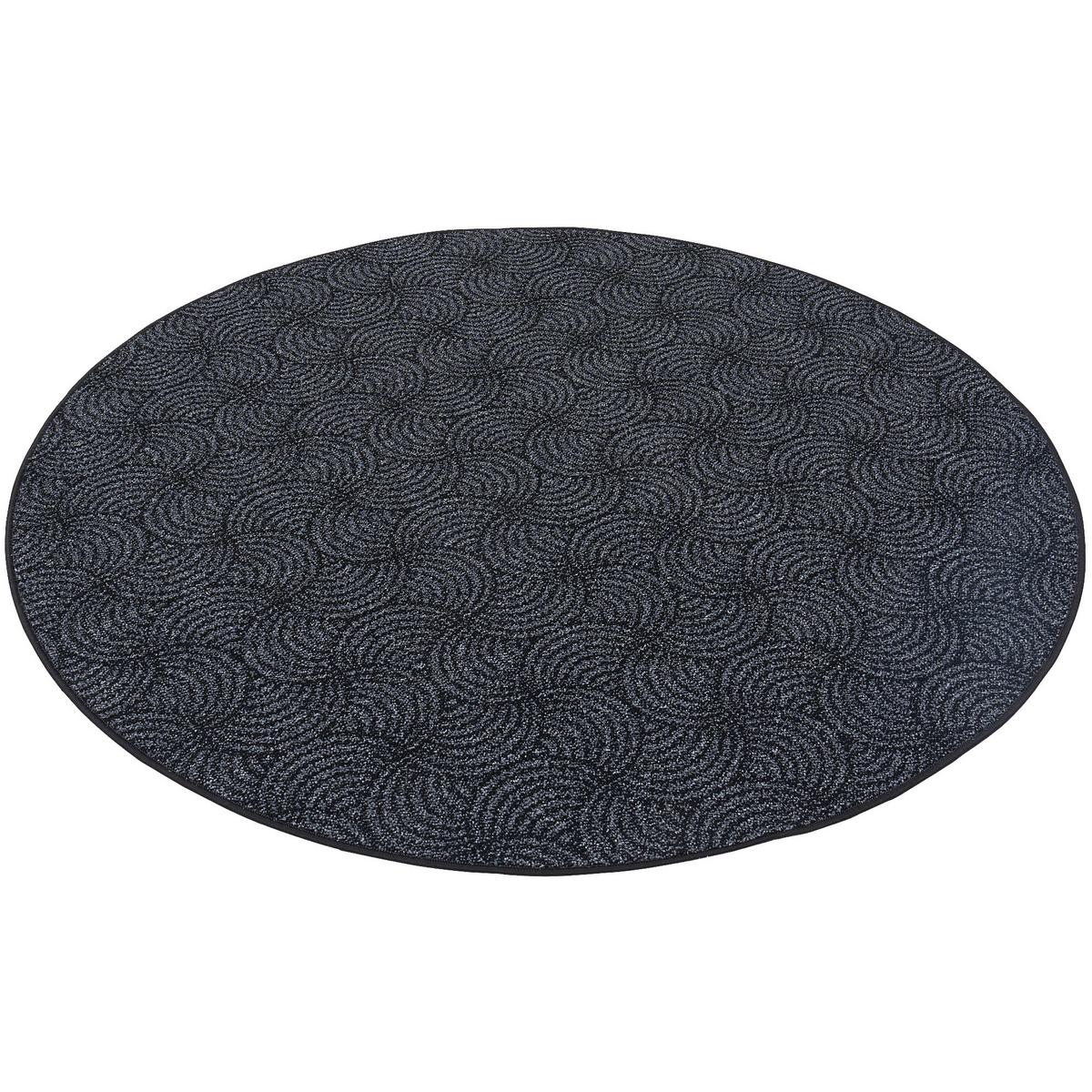 FEINSCHLINGE DESIGNER TEPPICH RUND CIRCLE - Schwarz/Grau, Textil (100/100cm) - Snapstyle