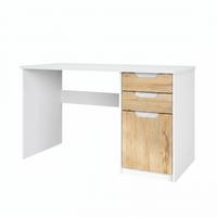 SCHREIBTISCH Logan Fronten in Eiche Nature - Eichefarben, Holzwerkstoff (60/129/76cm) - Vladon