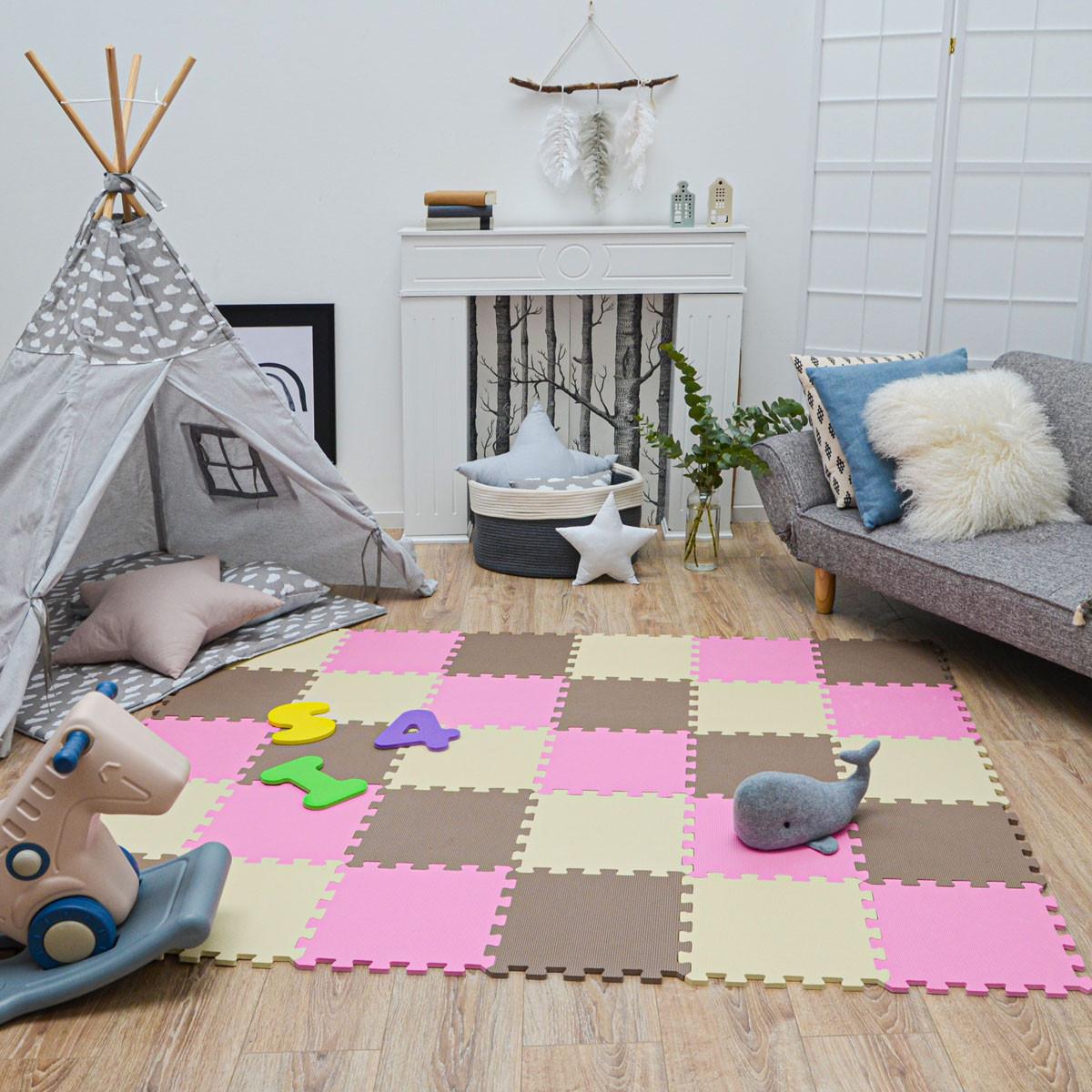 SPIELMATTE ab Null - 270/90 cm Puzzlematte Beige - Multicolor, Kunststoff (30/30cm) - Littletom