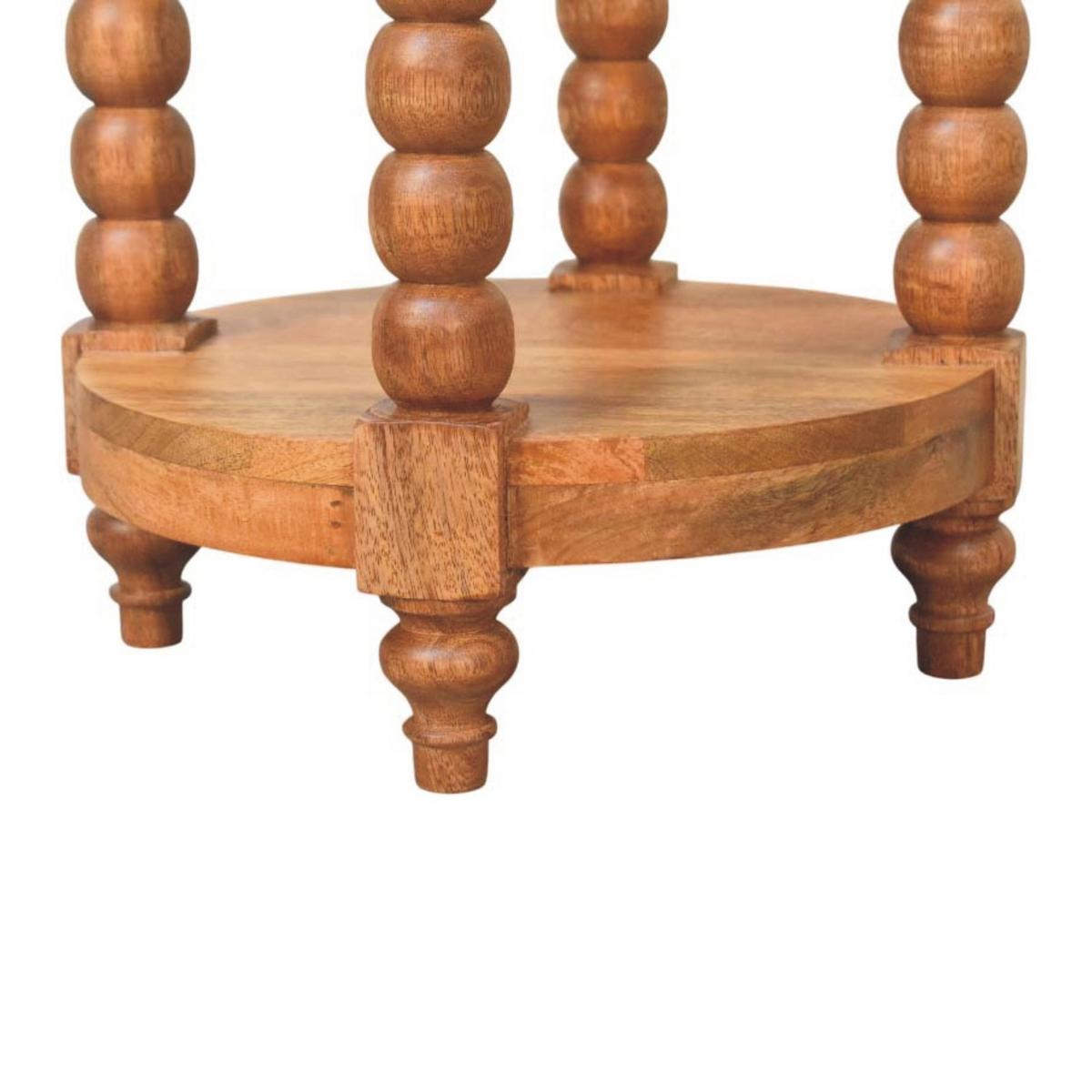 BEISTELLTISCH Golden-Teak-Finish, 1 offenes Regal in der Mitte, Braun - Braun, Holz (45/45/55cm) - Artisan Furniture