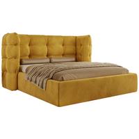 POLSTERBETT FLONELLE CLASSIC 140/200 - Gelb Velvet - ohne Matratze - Gelb, Textil (140/200cm) - MKS
