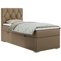 BOXBETT ALDA 90/200 Braun Kunstleder - H3 - Links Seite - Braun, Holz/Textil (90/200cm) - MKS