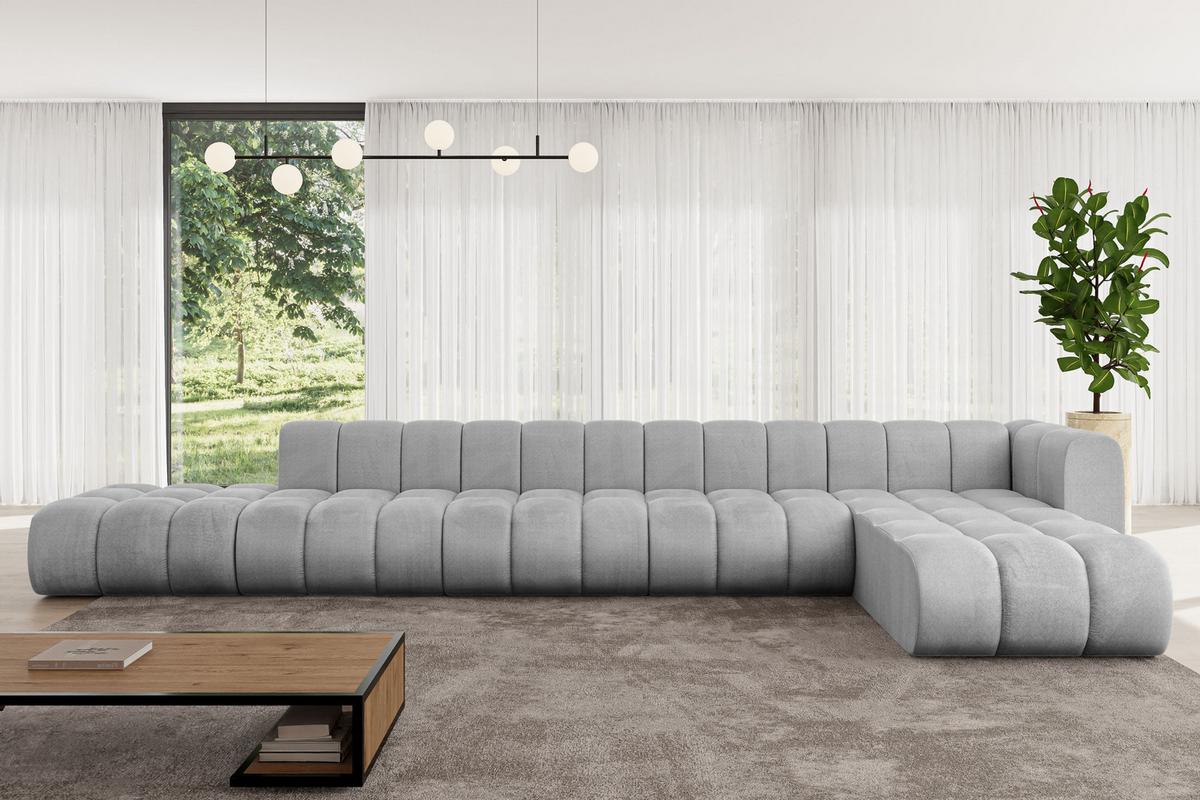 ECKSOFA modulares Sofa Zuvon-L3 - 478x177x70 cm Grau - Hellgrau, Holzwerkstoff/Textil (478/177cm) - ALTDECOR