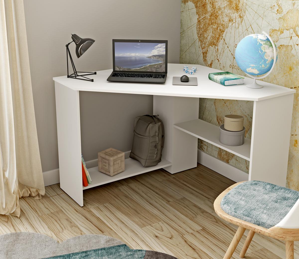 SCHREIBTISCH SPAZIO 80x80x73 cm Bürotisch Computertisch, Weiß - Weiß, Holzwerkstoff (80/80/73cm) - MASSENO