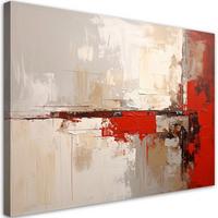 LEINWANDBILD, Beige rote Abstrakt - Rot, Textil (60/40cm) - Feeby