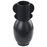 BLUMENVASE Porzellan schwarz Mytilene - Schwarz, Keramik (29cm) - Beliani