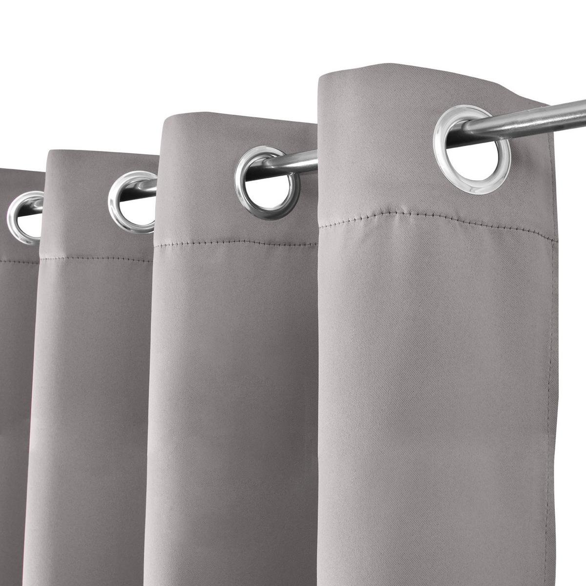 VORHANG Amelie BO mit Öse 140x245cm Grau (2tlg) - Grau, Textil (140/245/1cm) - Beautissu 