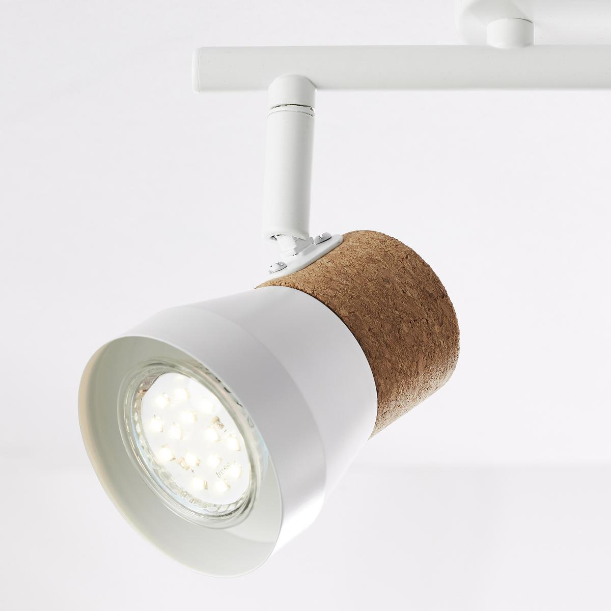 LED SPOT Moka Weiß matt/Braun 8/30/16 cm - Multicolor, Naturmaterialien (8/30/16cm) - Brilliant