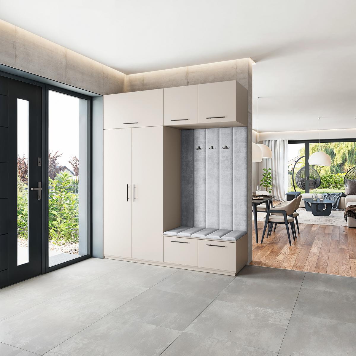 GARDEROBENSCHRANK REMA 200/240/60 cm Modern Kaschmir - Kaschmir/Hellgrau, Holzwerkstoff (200/240/60cm) - MASSENO