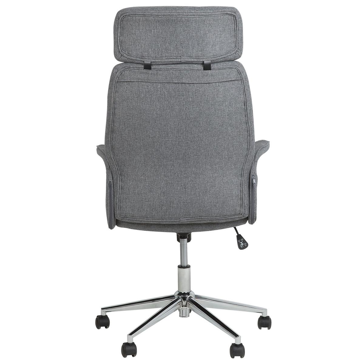 BÜROSTUHL Polyester Grau Pilot - Grau, Textil/Metall (72/117/72cm) - Beliani