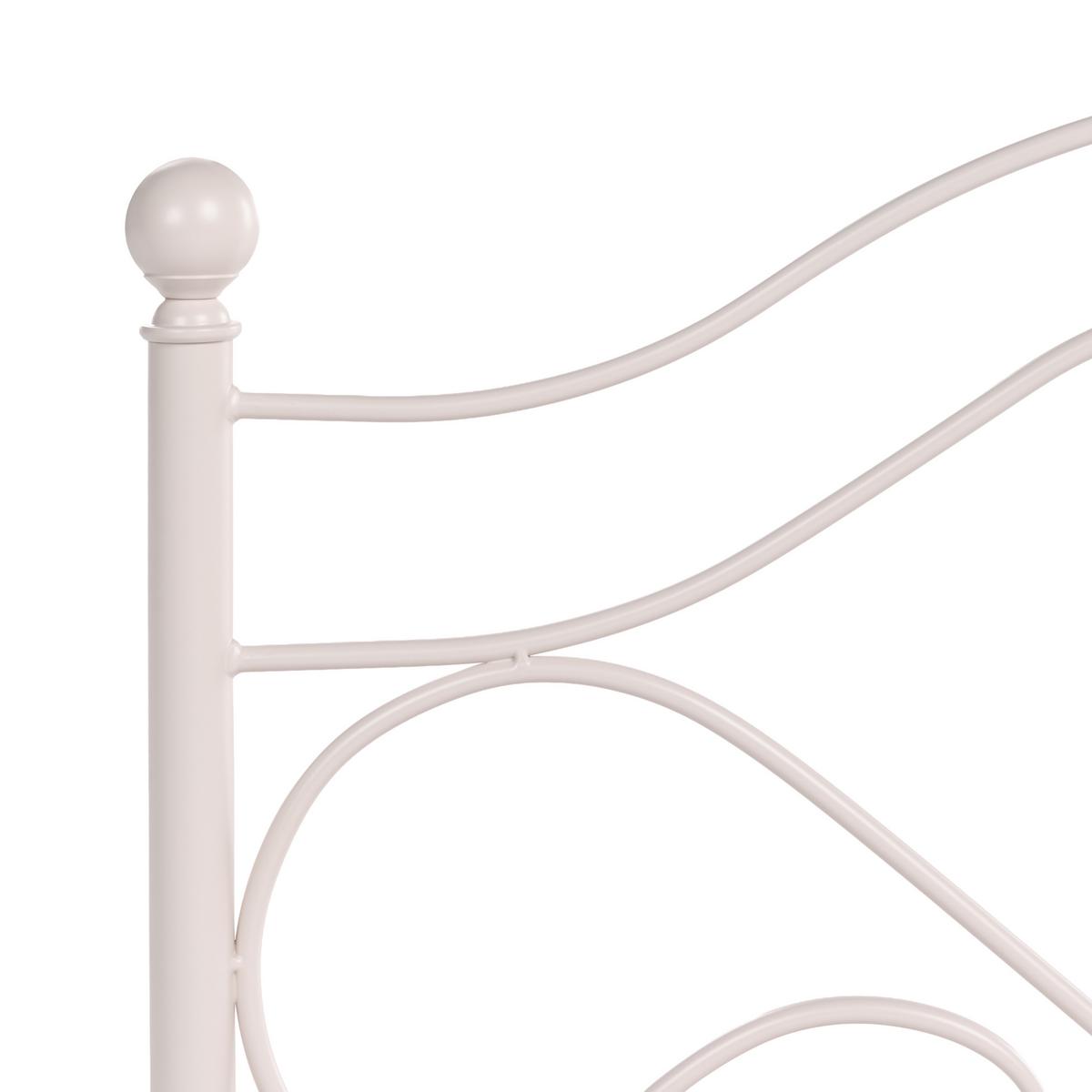 BETT mit Lattenrost 140/200 Stahl Hellbeige Lyra - Beige, Metall (140/200cm) - Beliani