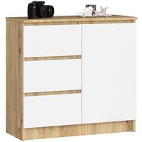 KOMMODE Eiche Artisan, Weiß 77/80/35 - Eiche Artisan/Weiß, Holzwerkstoff (80/77/35cm) - RAUMHIRSCH FURNITURE
