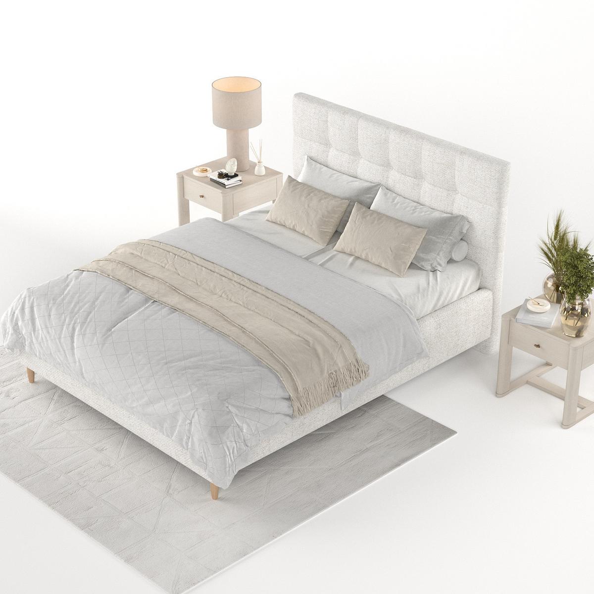 POLSTERBETT Cora 120/200 cm Creme im Neve Stoff - Creme/Naturfarben, Holz/Holzwerkstoff (120/200cm) - AltaBeds