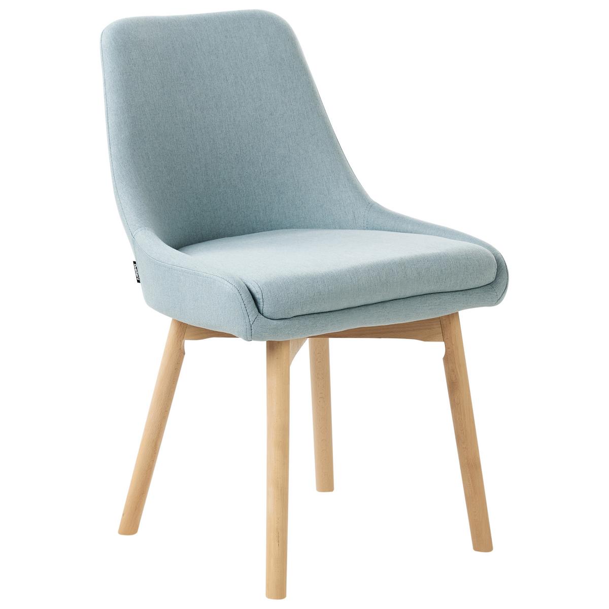 ESSZIMMERSTUHL 2er-Set Hellblau Melfort - Blau/Braun, Textil (49/82/58cm) - Beliani