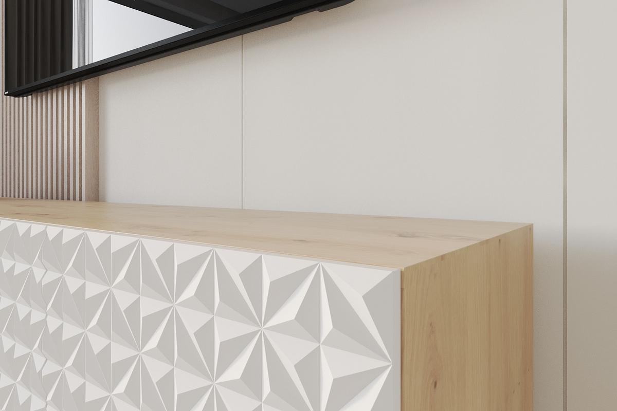 LOWBOARD VIRA-W 3x100x40x40 cm - Artisan / Weiß - Weiß, Holzwerkstoff (300/40/40cm) - ALTDECOR