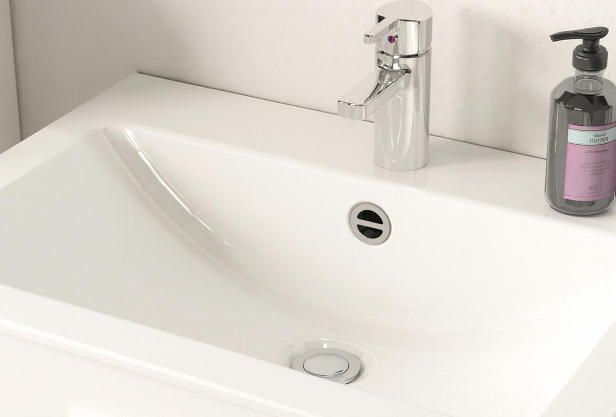 WASCHTISCH inklusive Waschbecken, Waschbeckenunterschrank Eiche hängend 60 cm - Schwarz/Eiche Artisan, Keramik/Holzwerkstoff (60/55/46cm) - Inn.Furn