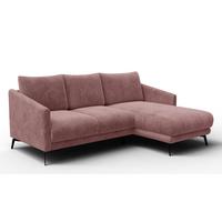 ECKSOFA VILT 3-Sitzer, altrosa - Altrosa/Schwarz, Holzwerkstoff/Textil (221/156cm) - Wozimo