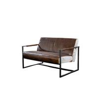 SOFA LIANO Braun Leder - Schwarz/Braun, Leder (125/81/81cm) - KAWOLA