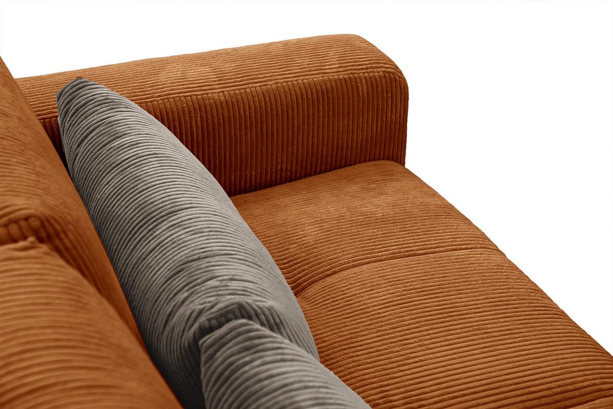SOFA OLI 3-Sitzer, orange - Orange, Holz/Textil (208/91/108cm) - Wozimo
