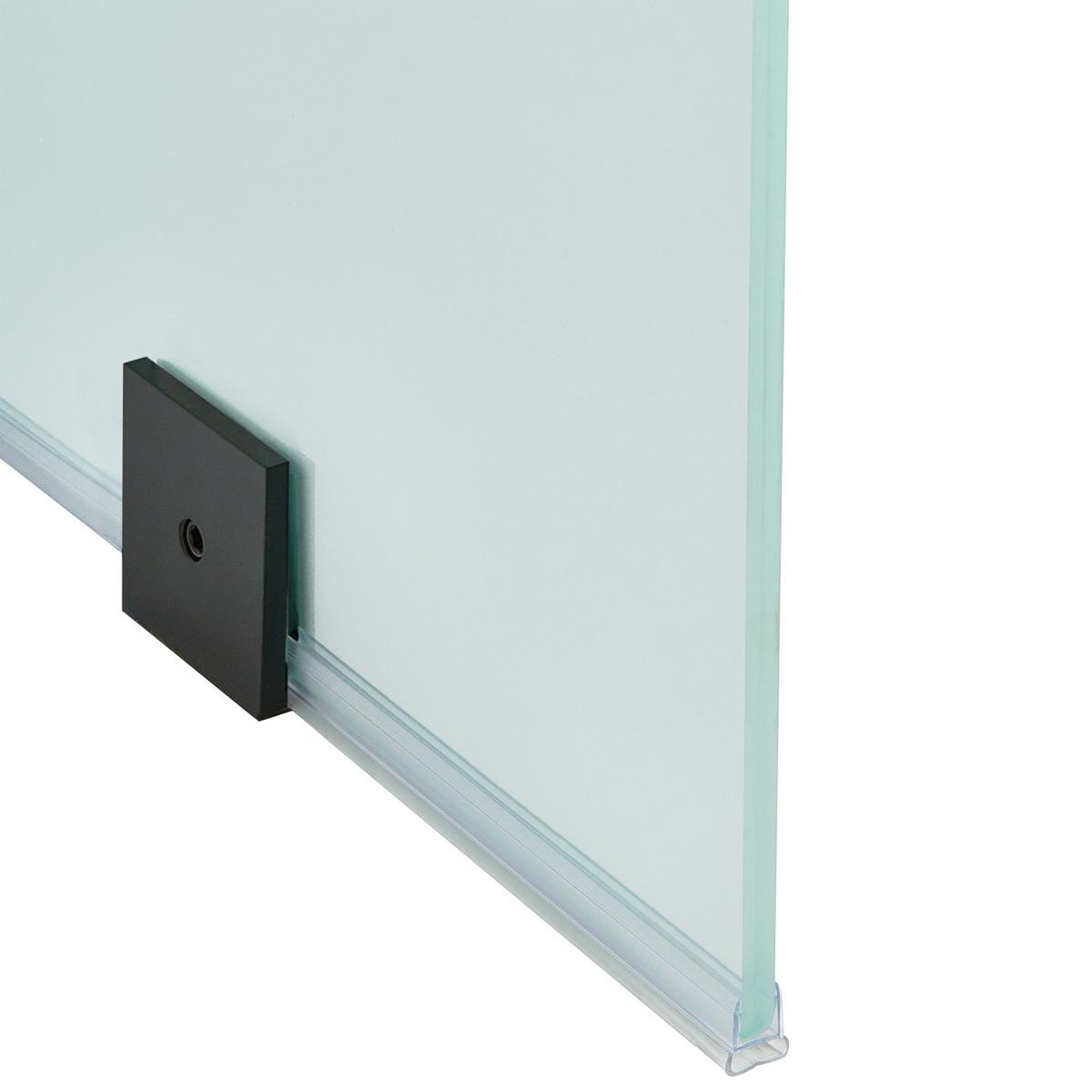 DUSCHWAND 90/195 cm Transparent Icalma - Transparent/Schwarz, Glas (90/195cm) - Beliani