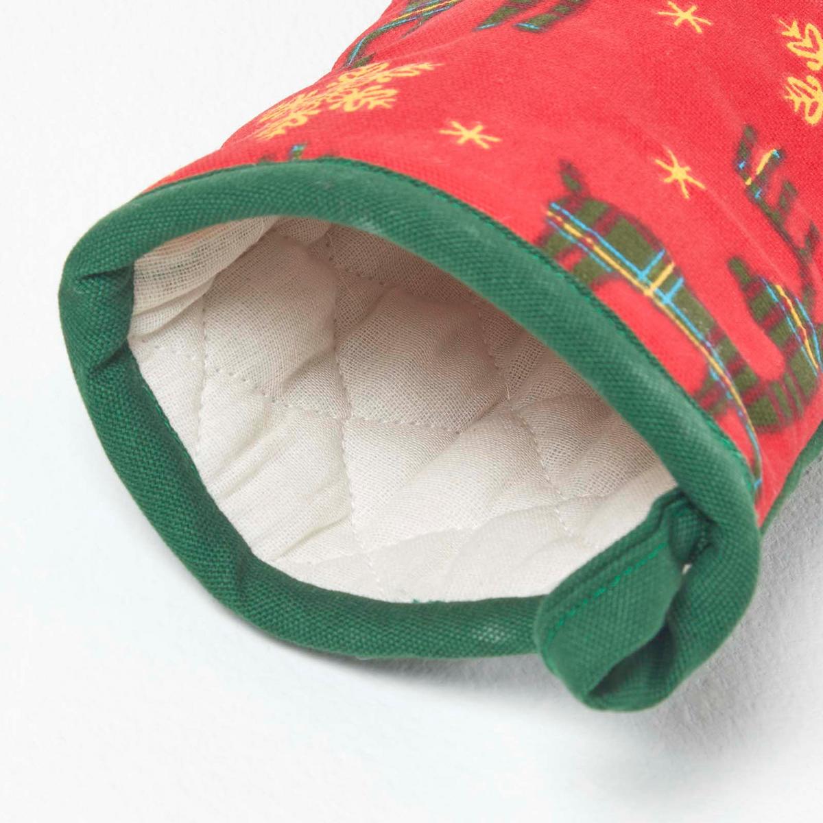 WEIHNACHTS-OFENHANDSCHUH Rentier, 18/32 cm - Rot, Textil (18/32cm) - Homescapes