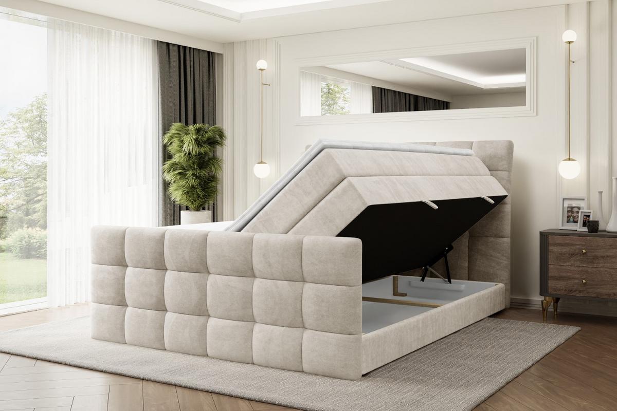 BOXSPRINGBETT BRUGO-Z KING - 180 x 200 - H3/H4 - Ecru - Ecru, Holzwerkstoff (180/200cm) - ALTDECOR